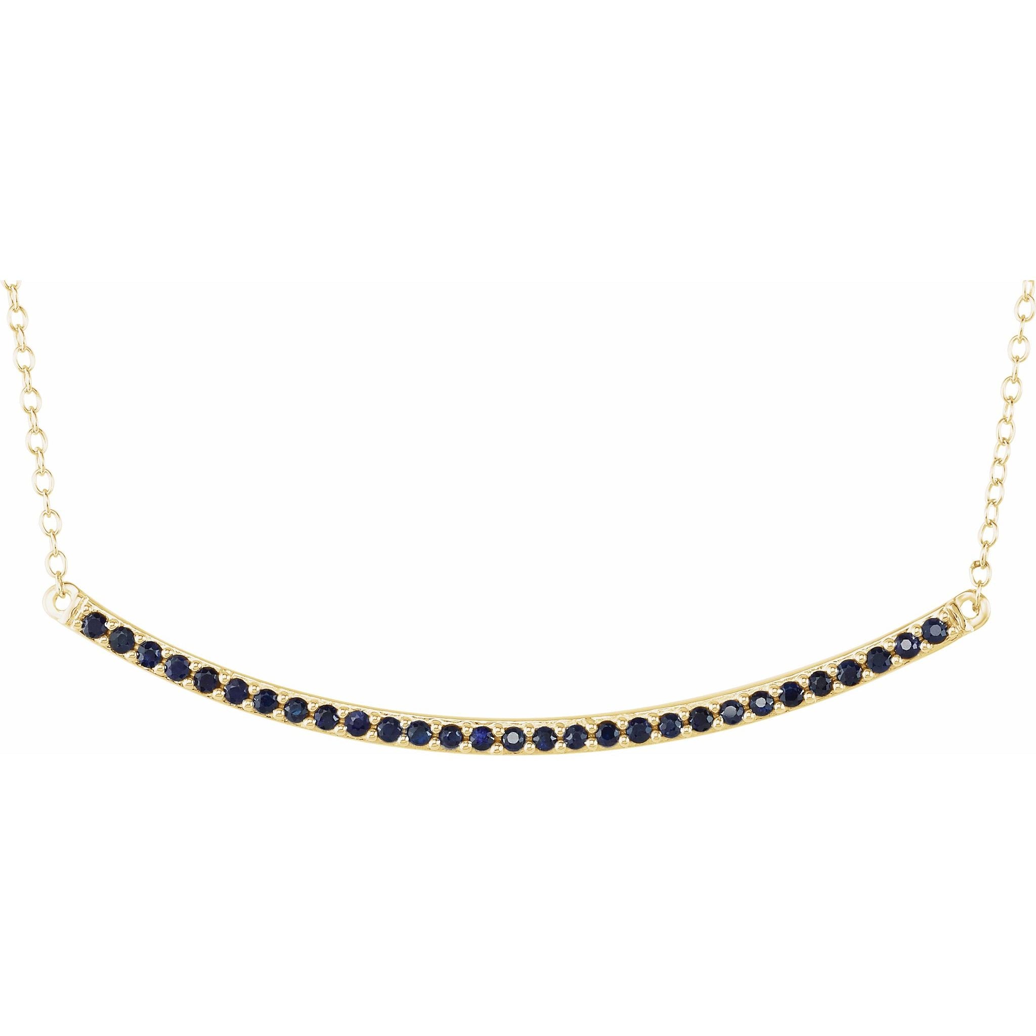 Blue Sapphire Bar Necklace