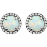Opal Halo Earrings