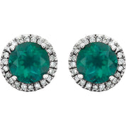 Emerald Halo Earrings