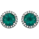 Emerald Halo Earrings