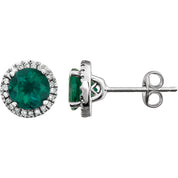 Emerald Halo Earrings