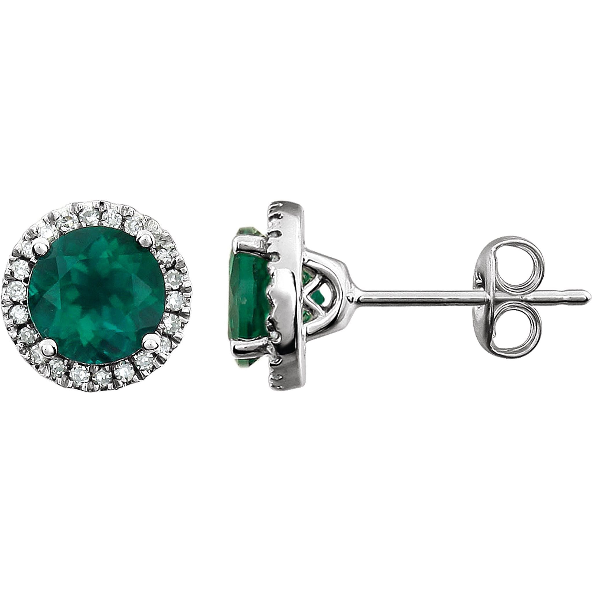 Emerald Halo Earrings