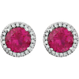 Ruby Halo Earrings