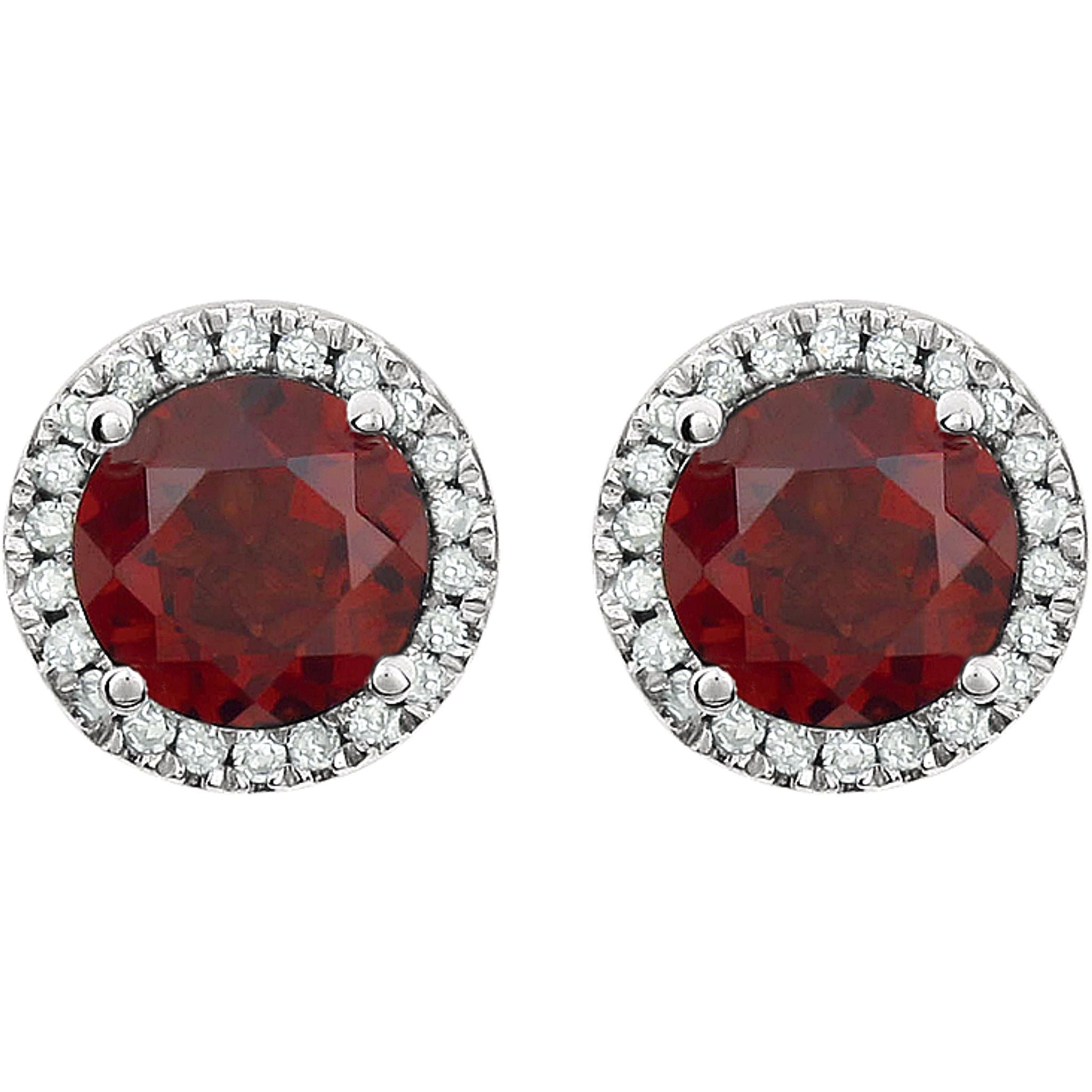 Mozambique Garnet Halo Earrings