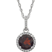 Mozambique Garnet Halo Necklace
