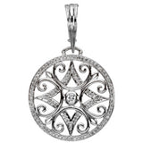 14K White Gold 1/2 CTW Natural Diamond Pendant with Enhancer Bail