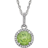 Peridot Halo Necklace