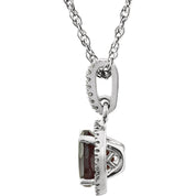 Mozambique Garnet Halo Necklace
