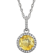 Citrine Halo Necklace