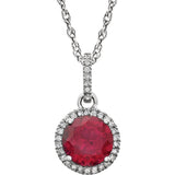 Ruby Halo Necklace