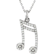 Diamond Musical Note Necklace