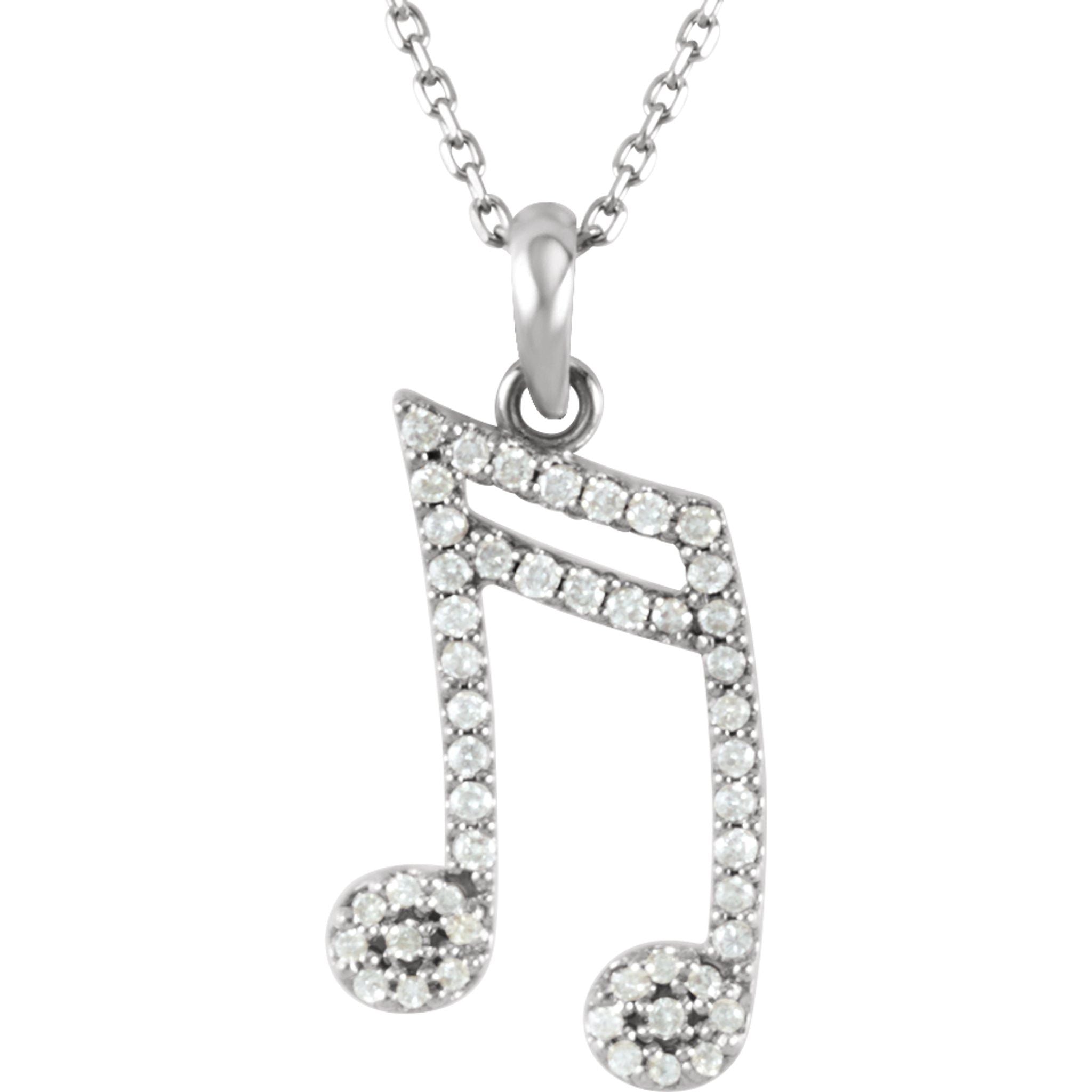 Diamond Musical Note Necklace