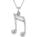 Diamond Musical Note Necklace
