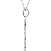 14K White Gold 1/5 CTW Natural Diamond Petite Treble Clef 16" Necklace