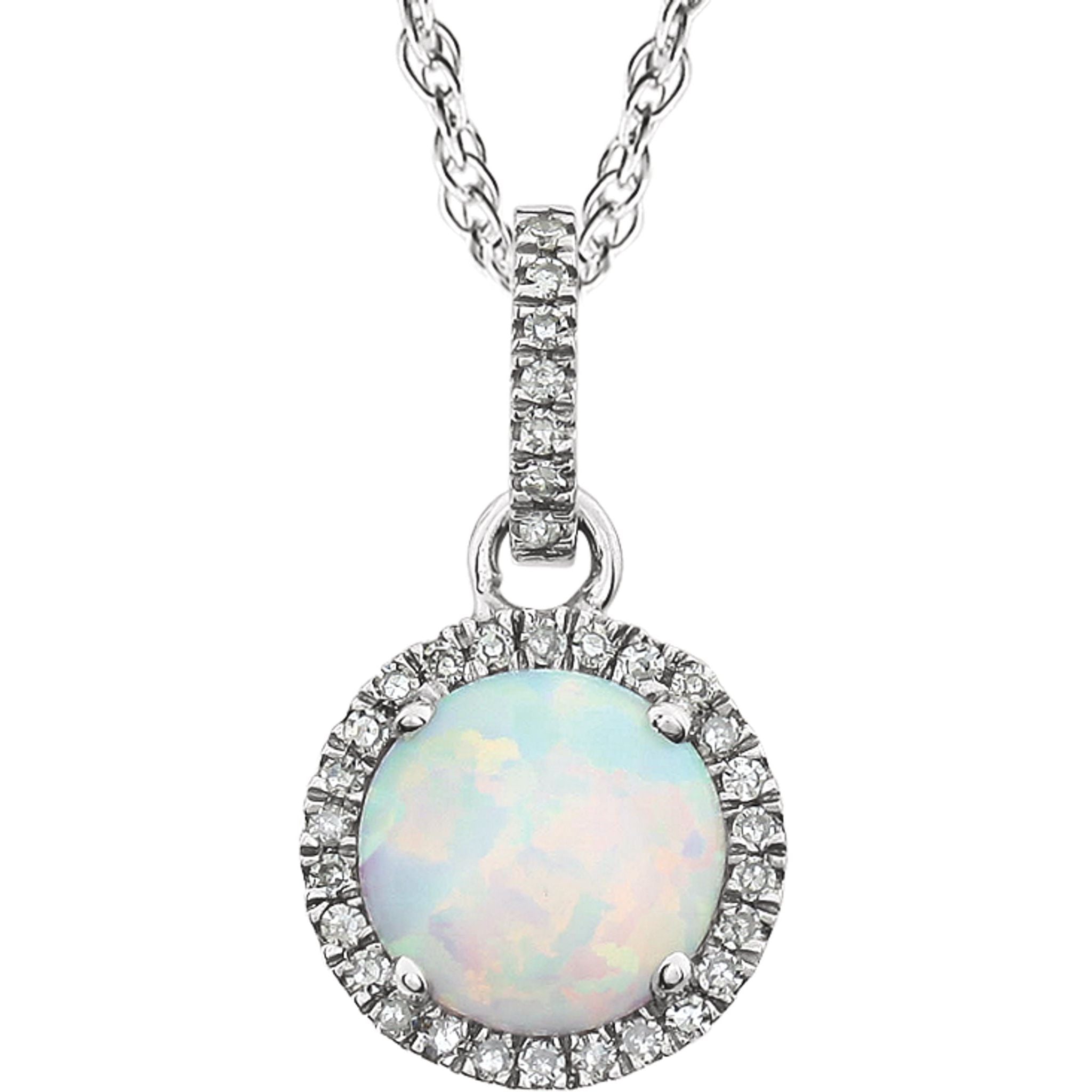 Opal Halo Necklace