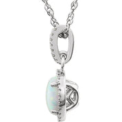 Opal Halo Necklace