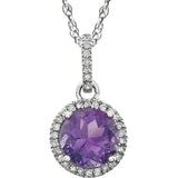 Amethyst Halo Necklace