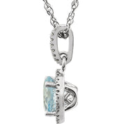 Sky Blue Topaz Halo Necklace