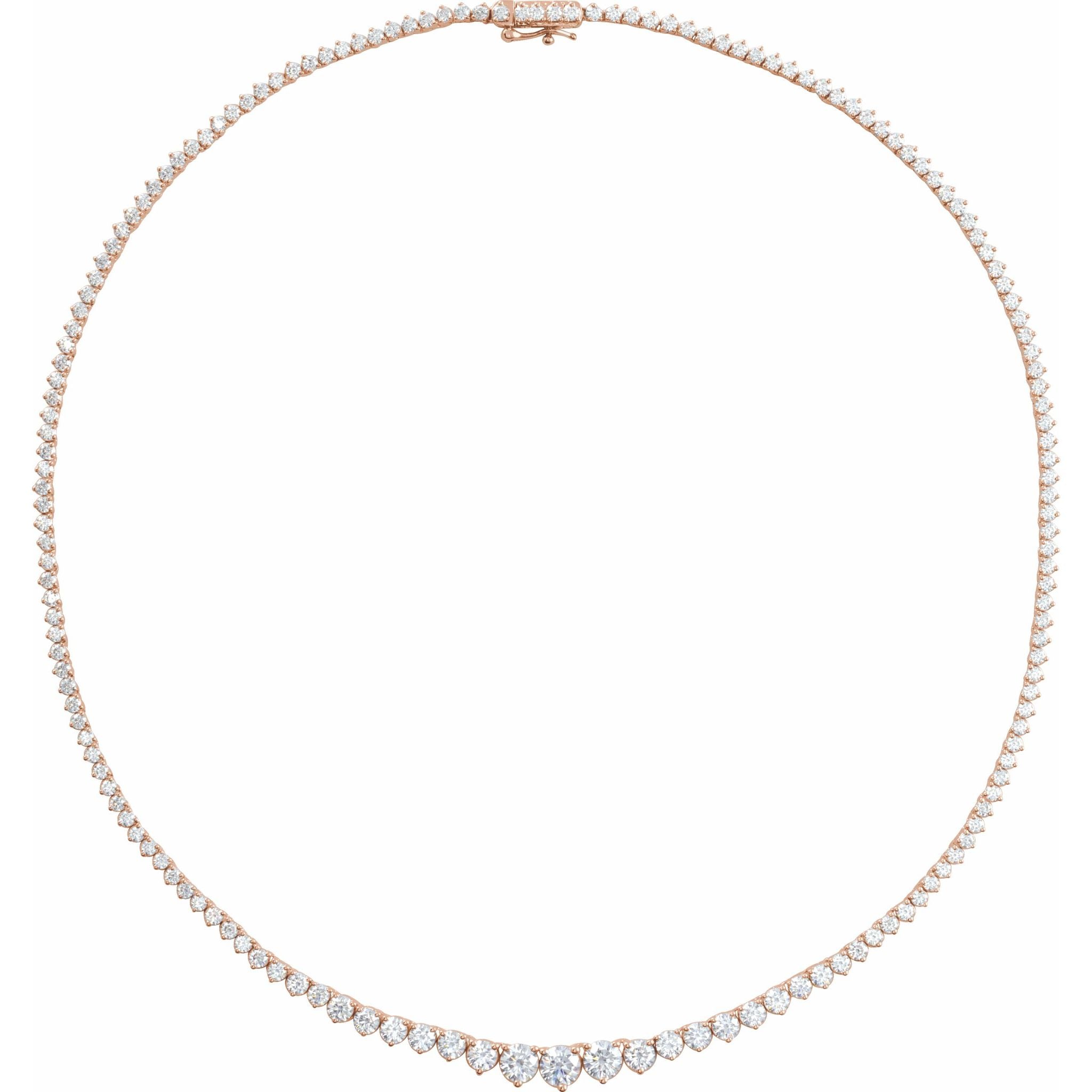 14K Rose Gold 9 1/2 CTW Lab-Grown Diamond Line 16 1/2" Necklace