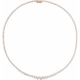 14K Rose Gold 9 1/2 CTW Lab-Grown Diamond Line 16 1/2" Necklace