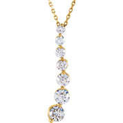 14K Yellow Gold 7/8 CTW Natural Diamond Journey 18" Necklace
