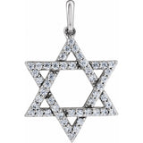 14K White Gold 3/8 CTW Lab-Grown Diamond Star of David Pendant