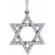 14K White Gold 3/8 CTW Natural Diamond Star of David Pendant