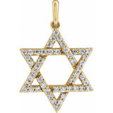14K Yellow Gold 3/8 CTW Natural Diamond Star of David Pendant