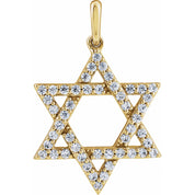 14K Yellow Gold 3/8 CTW Lab-Grown Diamond Star of David Pendant