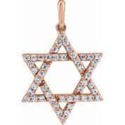 14K Rose Gold 3/8 CTW Natural Diamond Star of David Pendant