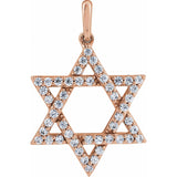 14K Rose Gold 3/8 CTW Natural Diamond Star of David Pendant