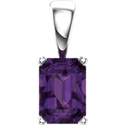 14K White Gold Natural Amethyst Pendant