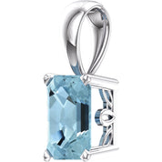 14K White Gold Natural Aquamarine Pendant