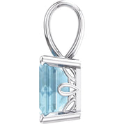 14K White Gold Natural Aquamarine Pendant