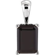 14K White Gold Natural Black Onyx Pendant