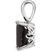 14K White Gold Natural Black Onyx Pendant