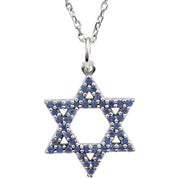 Sapphire Star of David Necklace