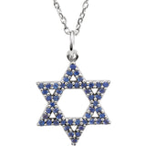 Sapphire Star of David Necklace