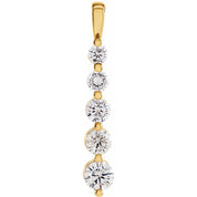 14K Yellow Gold 1 CTW Natural Diamond Journey Graduated Pendant
