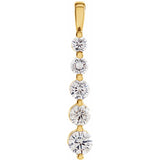 14K Yellow Gold 1 CTW Natural Diamond Journey Graduated Pendant