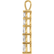 14K Yellow Gold 1 CTW Natural Diamond Journey Graduated Pendant