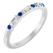Diamond & Sapphire Stackable Ring