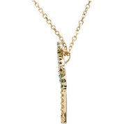 14K Yellow Gold Natural Tsavorite Garnet  Natural Yellow Sapphire Palm Tree 18" Necklace