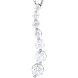 14K White Gold 7/8 CTW Natural Diamond Journey 18" Necklace