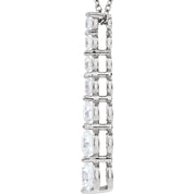 14K White Gold 7/8 CTW Natural Diamond Journey 18" Necklace
