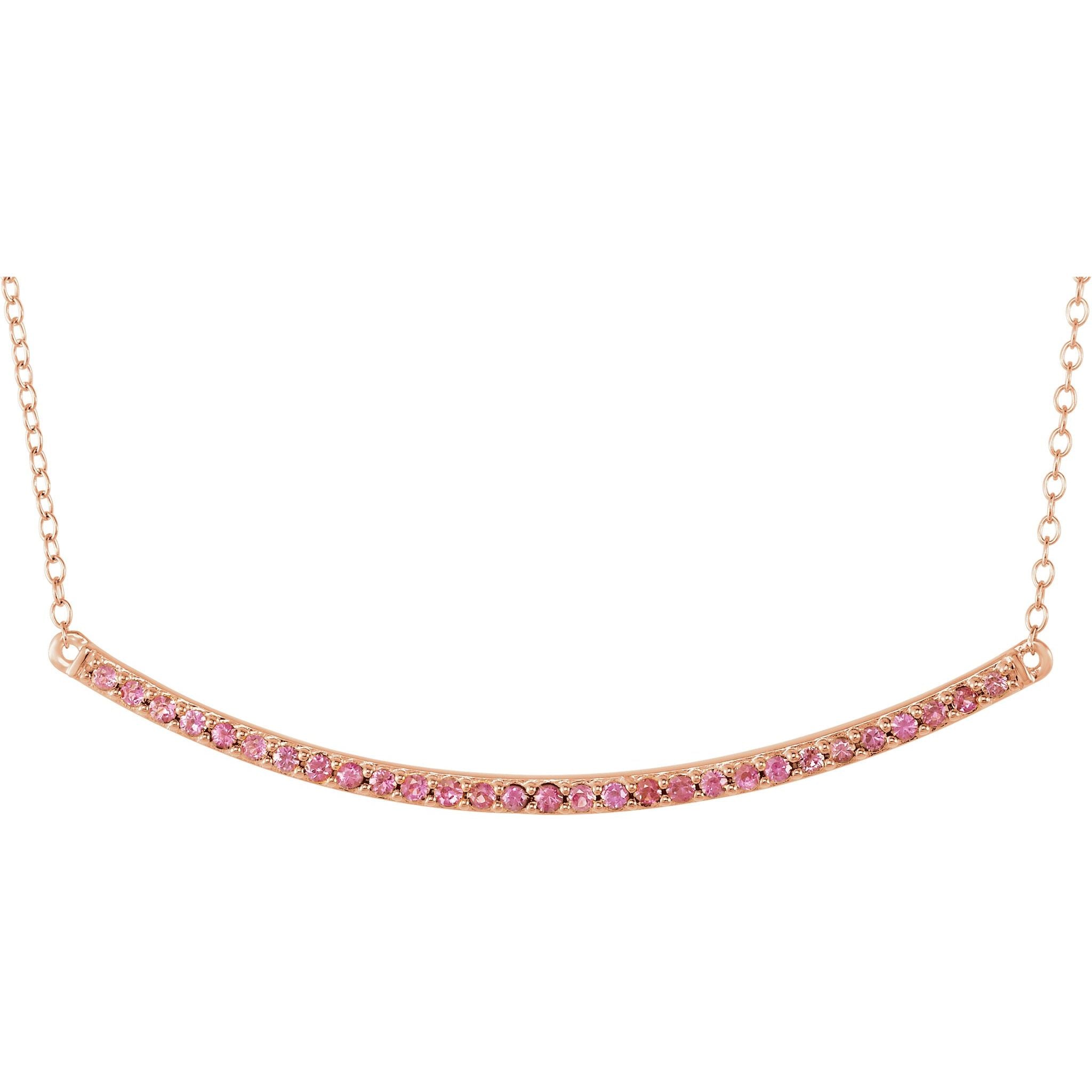 Pink Sapphire Bar Necklace