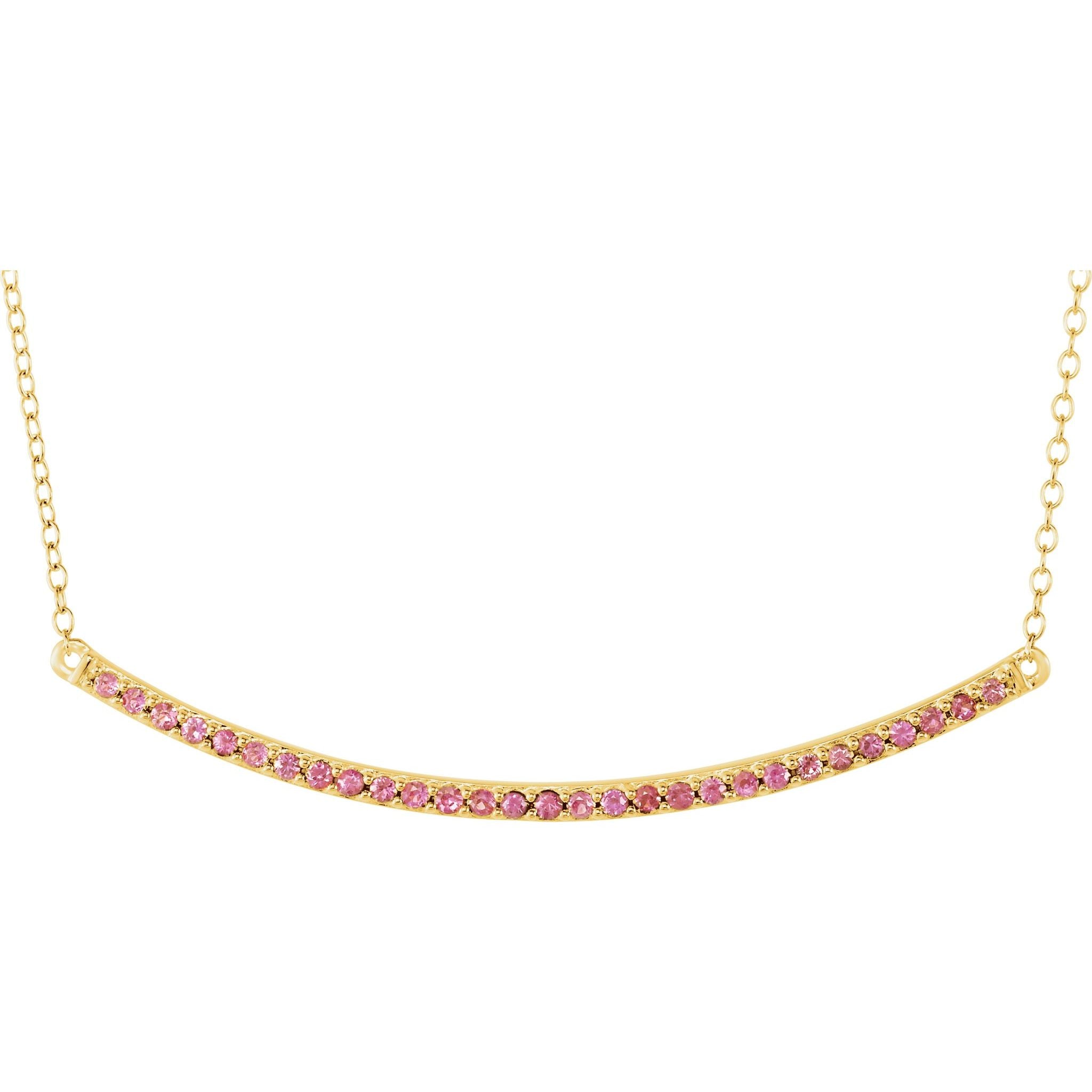 Pink Sapphire Bar Necklace