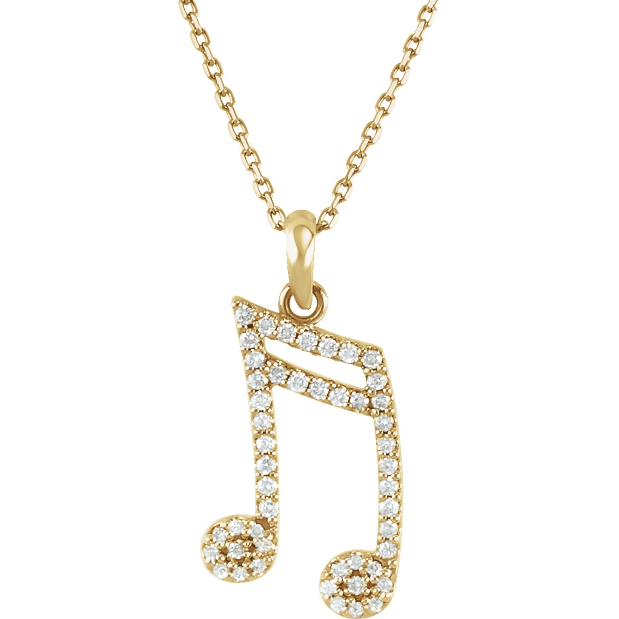 Diamond Musical Note Necklace