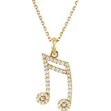 Diamond Musical Note Necklace