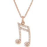 Diamond Musical Note Necklace